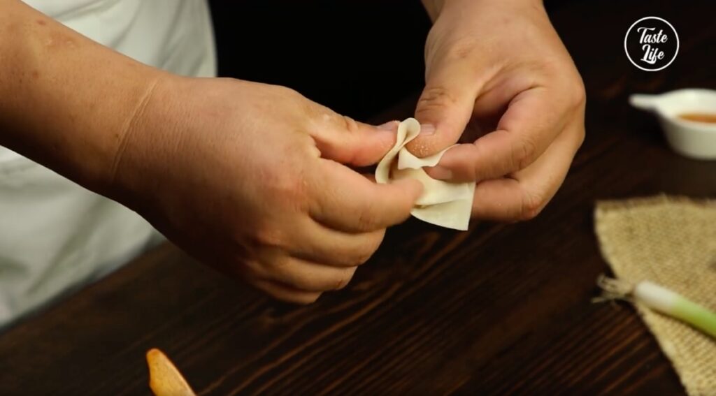 how to wrap wonton, folding wontons